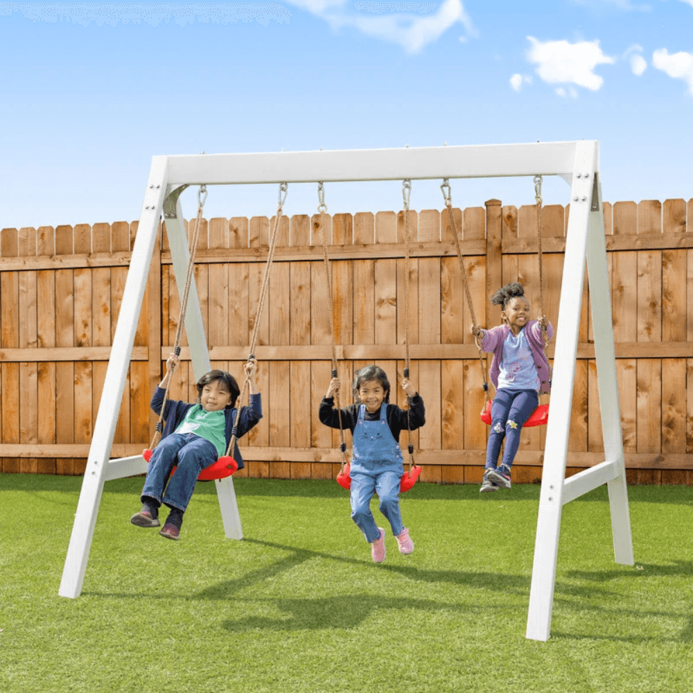 Sportspower Vinyl-Covered Wood Swing Set 2.37m x 1.85m
