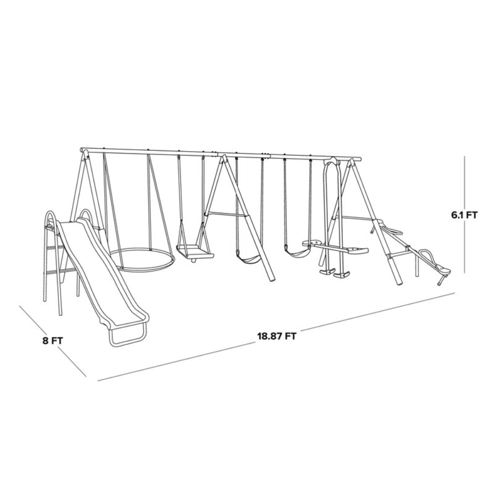 Sportspower Super 10 Metal Swing Set 5.6m x 2.3m