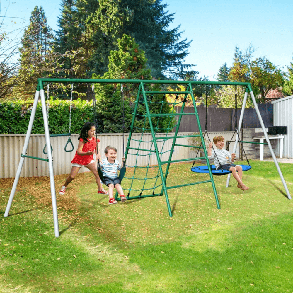 Adventure Multi-Activity Outdoor Metal Swing Set Playset