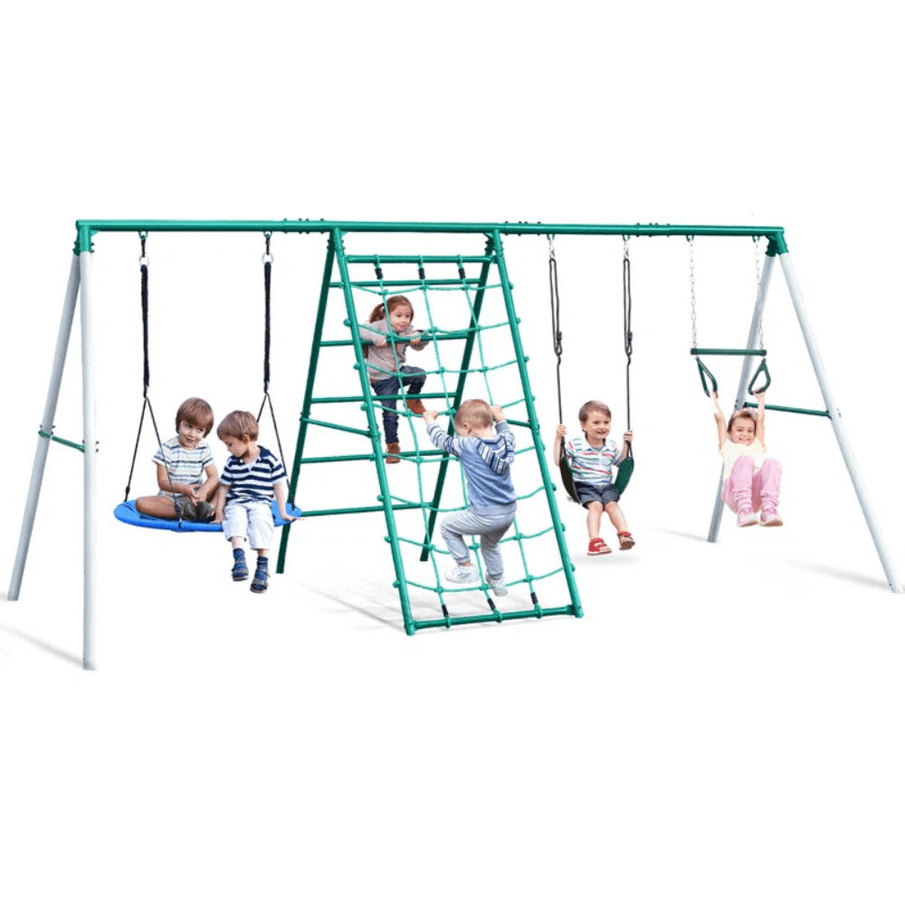 Adventure Multi-Activity Outdoor Metal Swing Set Playset