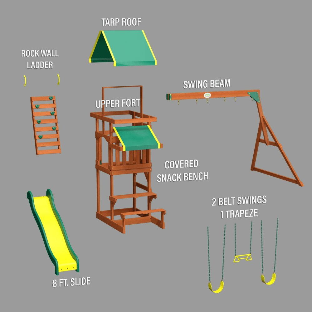 Tucson Wooden Backyard Swing Set Playset